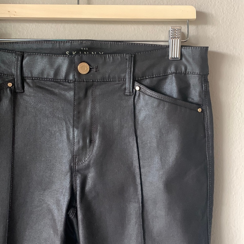 White House Black Market Mid Rise Faux Leather Brown Ankle Zip Pants